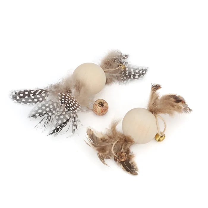 3-Piece Feather Cat Teaser Set