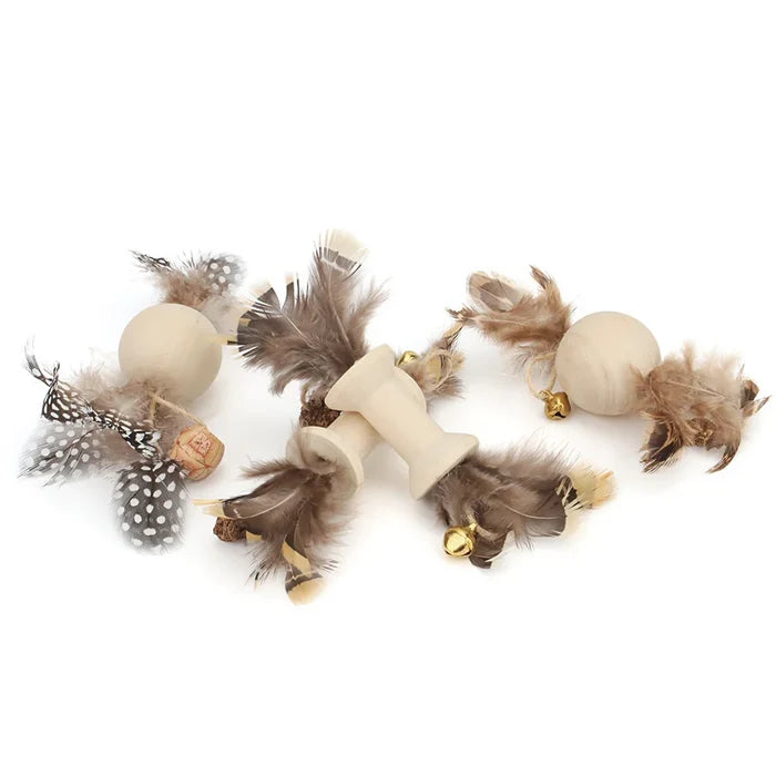 3-Piece Feather Cat Teaser Set