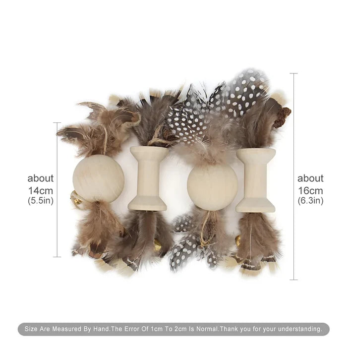 3-Piece Feather Cat Teaser Set