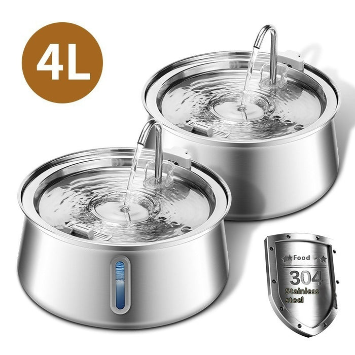 4L Water Drop Large Capacity Cat Stainless Steel Water Dispenser