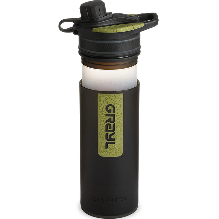 Black Camo, showing press half out of bottle
