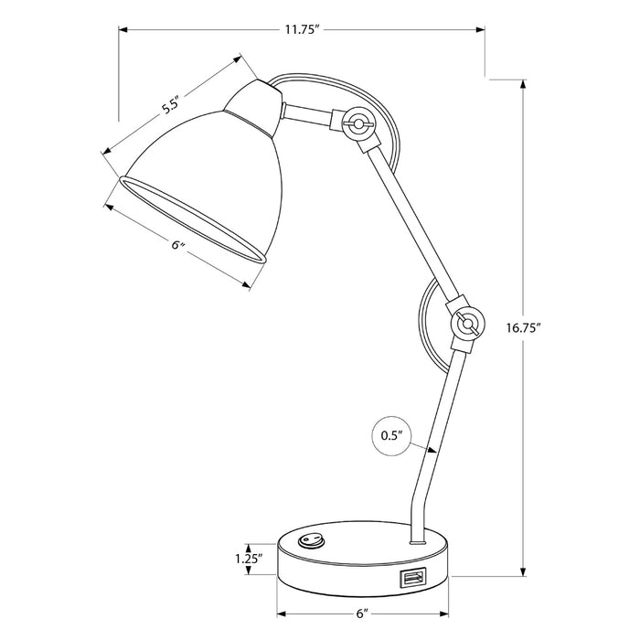 ARGENT FLEX™ – ADJUSTABLE USB TASK TABLE LAMP – I 9659