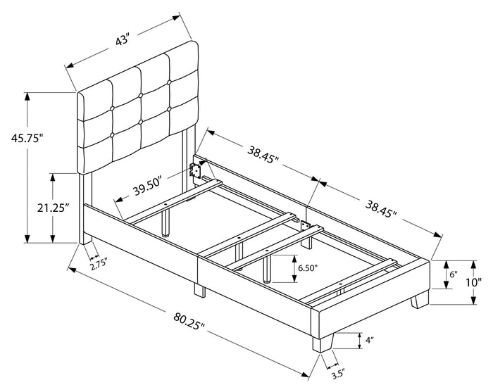 ASTON BOUCLÉ™ – UPHOLSTERED SINGLE BED – I-5805T