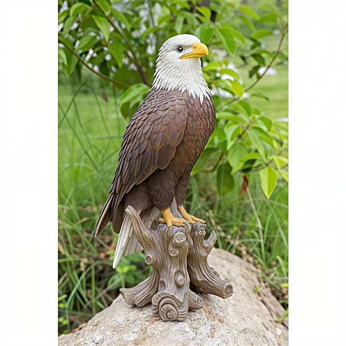 BALD EAGLE ON STUMP™ – MAJESTIC POLYRESIN STATUE – 87700-M
