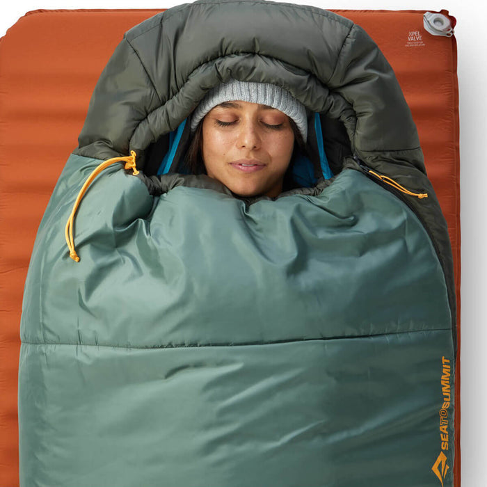 Top view of model with drawcord hood