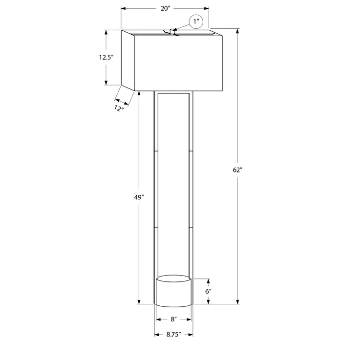 CALDERA LINE™ – MODERN RECTANGULAR FLOOR LAMP – I 9752