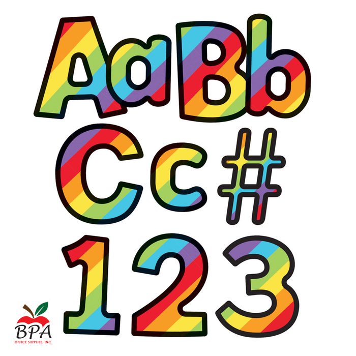 Carson Dellosa • Letras decorativas "Rainbow Stripe"
