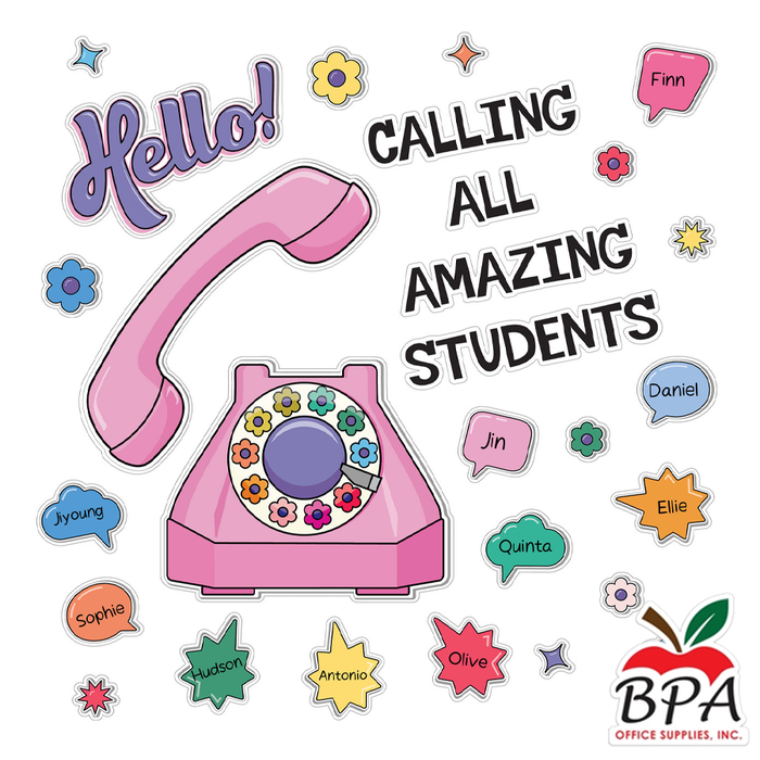 Carson Dellosa • Set-decorativo "Retro Remix - Hello! Calling All Amazing Students"