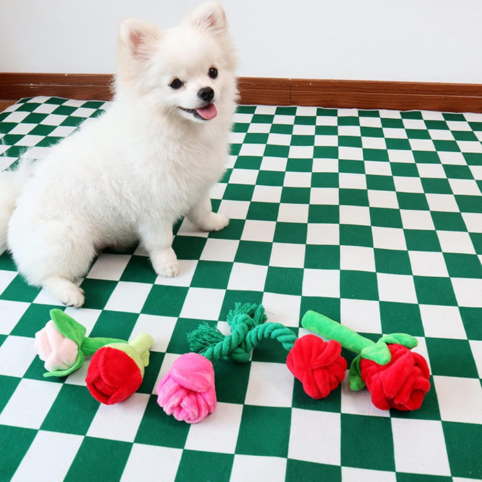 Chew Resistant Plush Rose Dog Toy