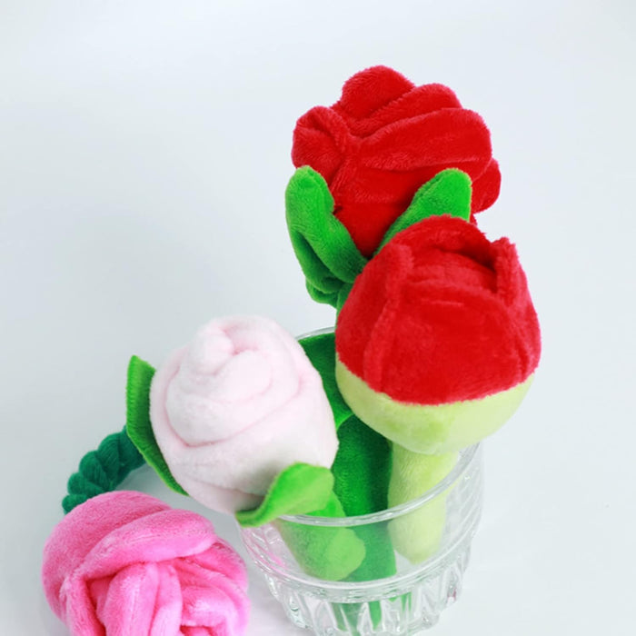 Chew Resistant Plush Rose Dog Toy