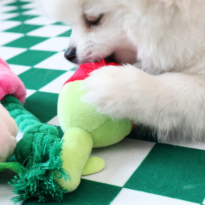 Chew Resistant Plush Rose Dog Toy