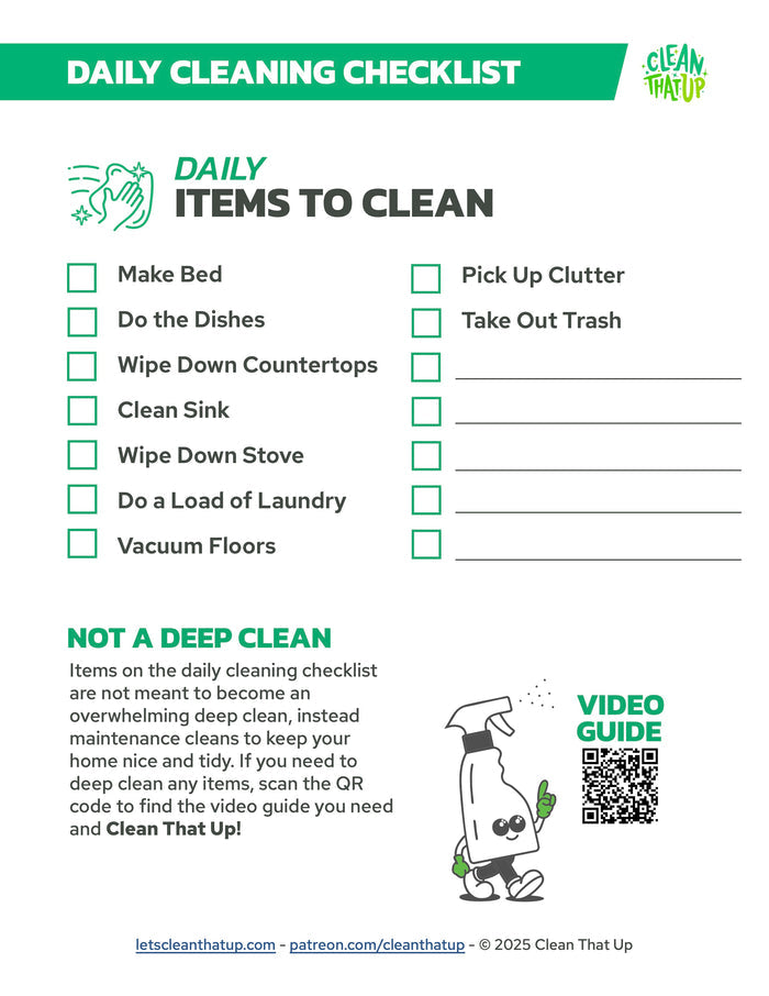Daily Cleaning Checklist