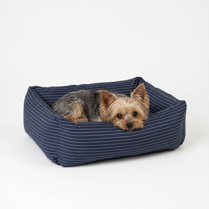 Dog Bed Navy pinstripe X-Small
