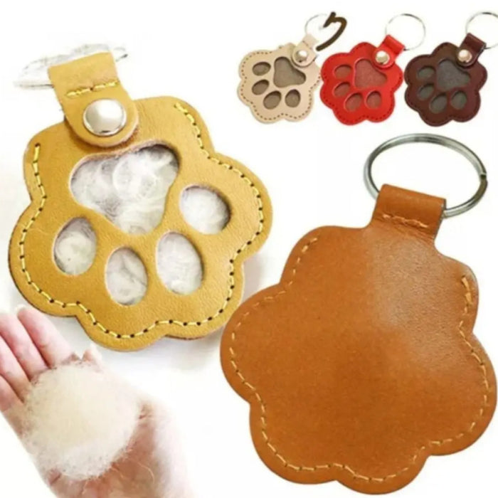 Dog Paw Pet Hair Keepsake Keychain