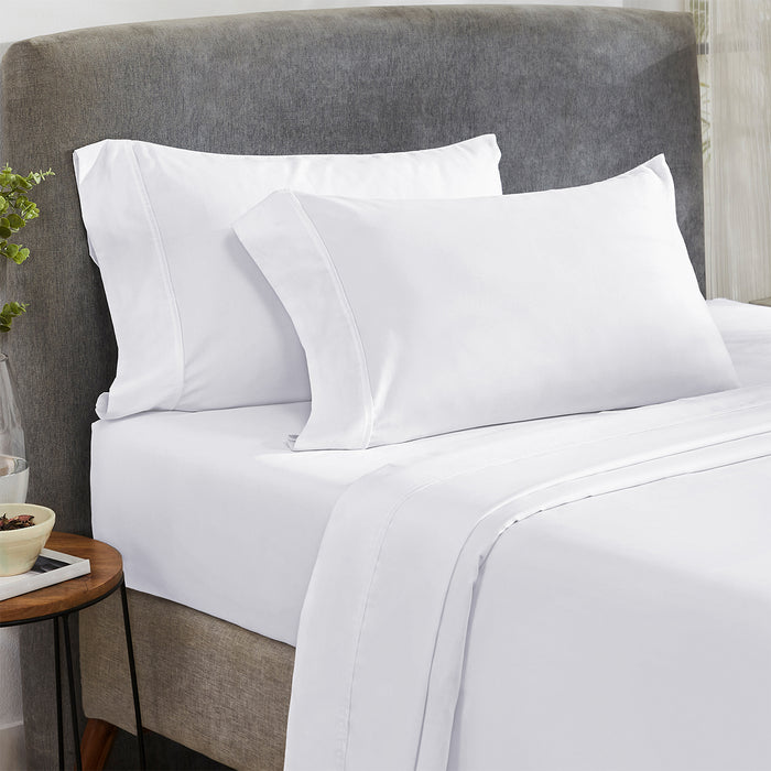 Everyday Ease Sateen 400 Cotton Flat Sheets 2-Pack