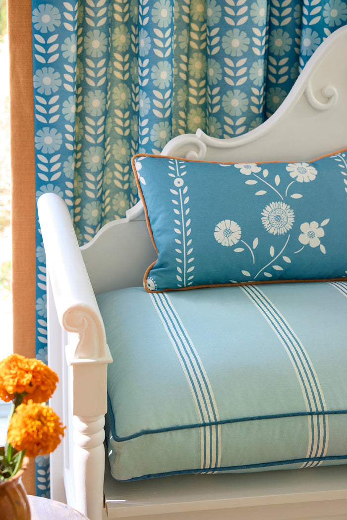 Floral Sprig - Indigo, Aqua