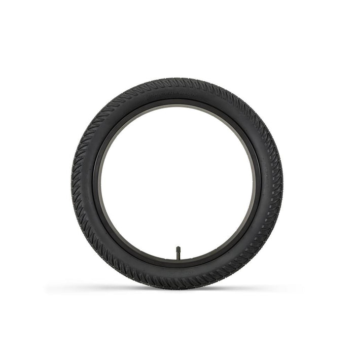 The Fly Bikes Ruben Tyre Ligera STD is displayed upright against a plain white background, highlighting its black tread pattern, perfect for BMX enthusiasts.
