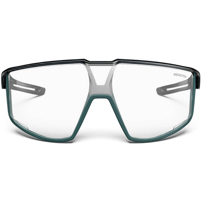 Fury Sunglasses: REACTIV Performance 0-3 Lenses - Shiny Translucent Black/Matt Green