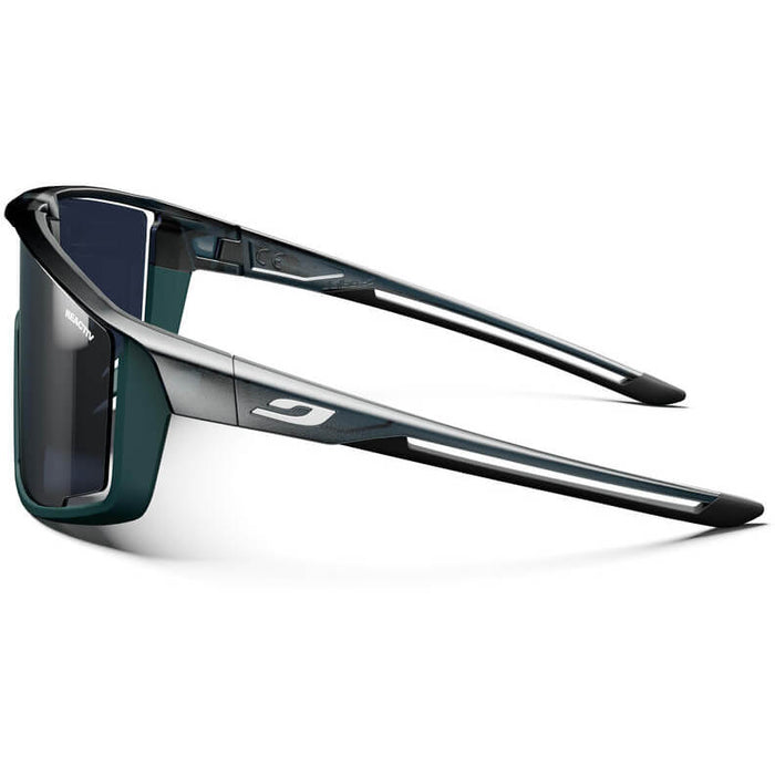 Fury Sunglasses: REACTIV Performance 0-3 Lenses - Shiny Translucent Black/Matt Green
