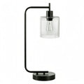 LUXARIS GLASS™ – MODERN BLACK TABLE LAMP WITH USB – I 9637