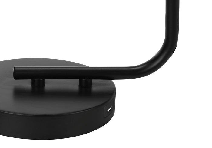 LUXARIS GLASS™ – MODERN BLACK TABLE LAMP WITH USB – I 9637