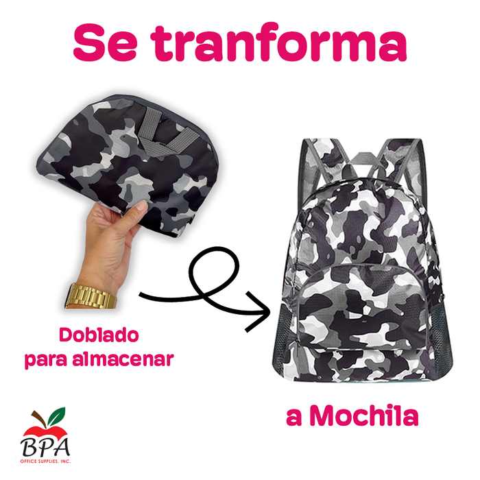 Mochila Plegable • Modelo "Camo" (1 unidad)