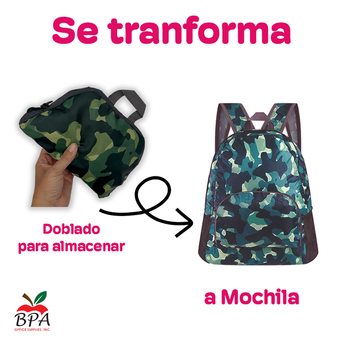 Mochila Plegable • Modelo "Camo" (1 unidad)