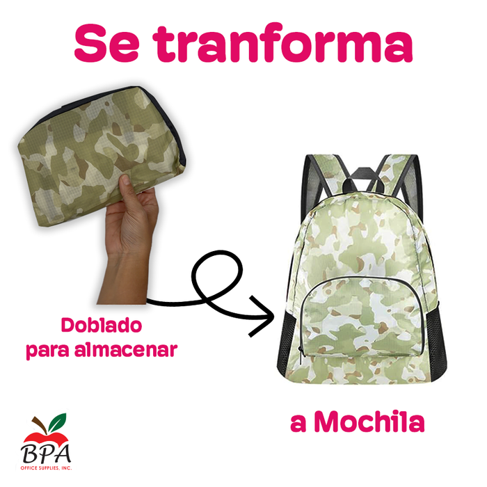 Mochila Plegable • Modelo "Camo" (1 unidad)