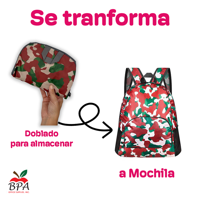 Mochila Plegable • Modelo "Camo" (1 unidad)