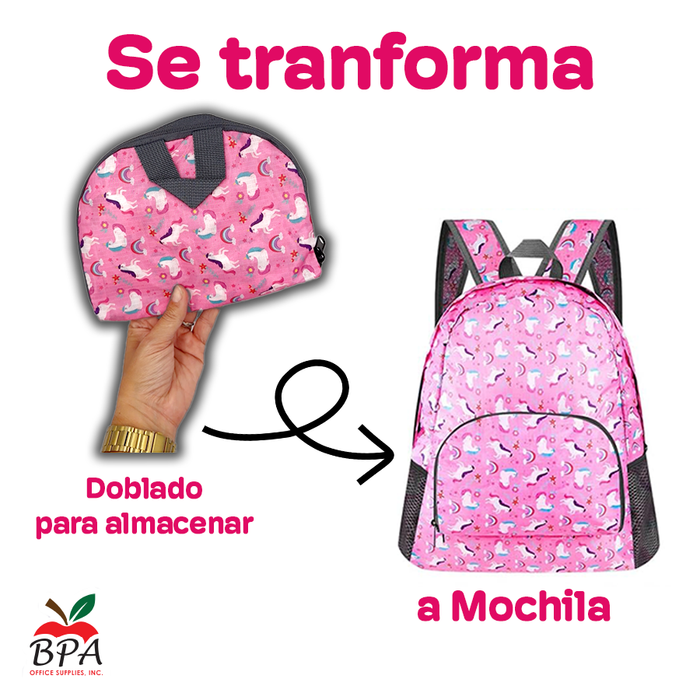 Mochila Plegable • Modelo "CUTE - UNICORN"