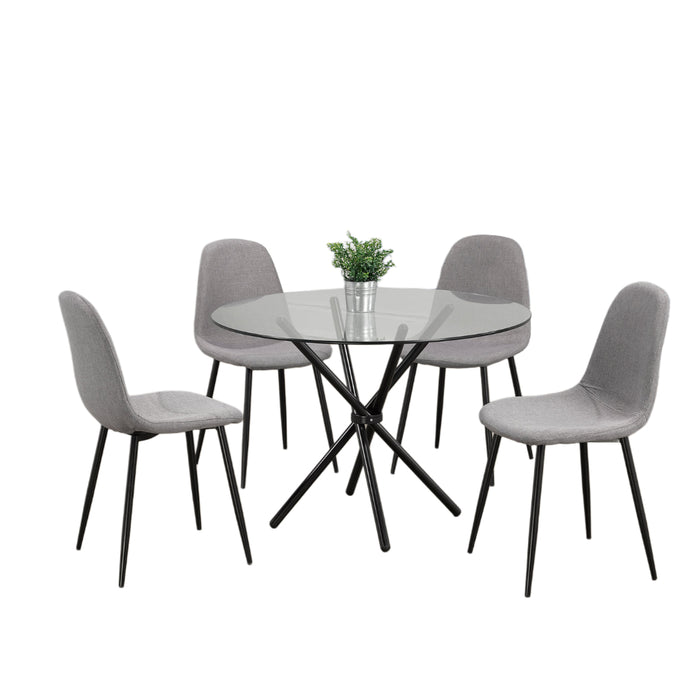 Modern Clear Glass Dining Set – Model T-1429