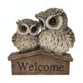 MOTHER & BABY OWL™ – WELCOME SIGN GARDEN STATUE – 87717-G