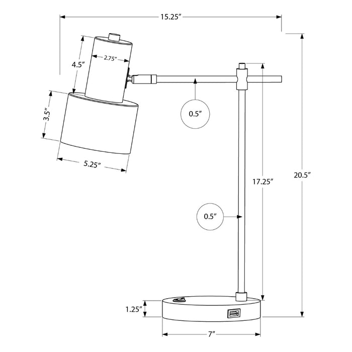 NOX ARC™ – ADJUSTABLE USB TASK TABLE LAMP – I 9647