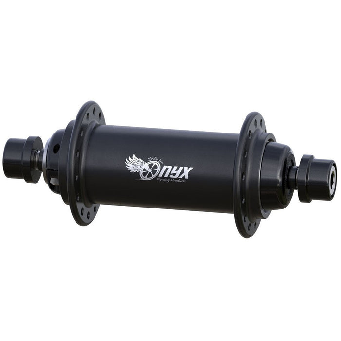 Onyx BMX 100/8mm Bolt-on Solid Front Hub / Black Ano / 28H