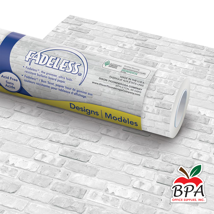 Pacon • Rollo de papel para bulletin board "Fadeless White Brick"