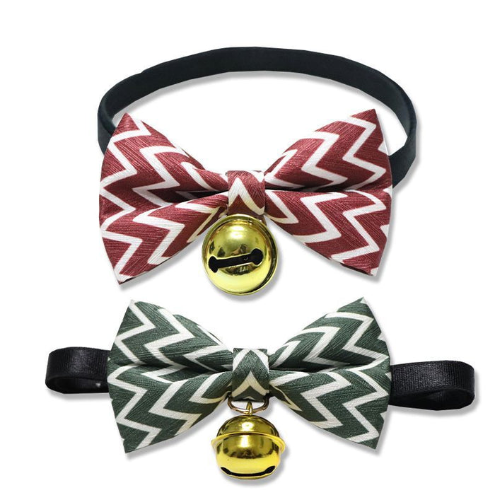 Pet Bow Tie Bell Collar AccessoryD