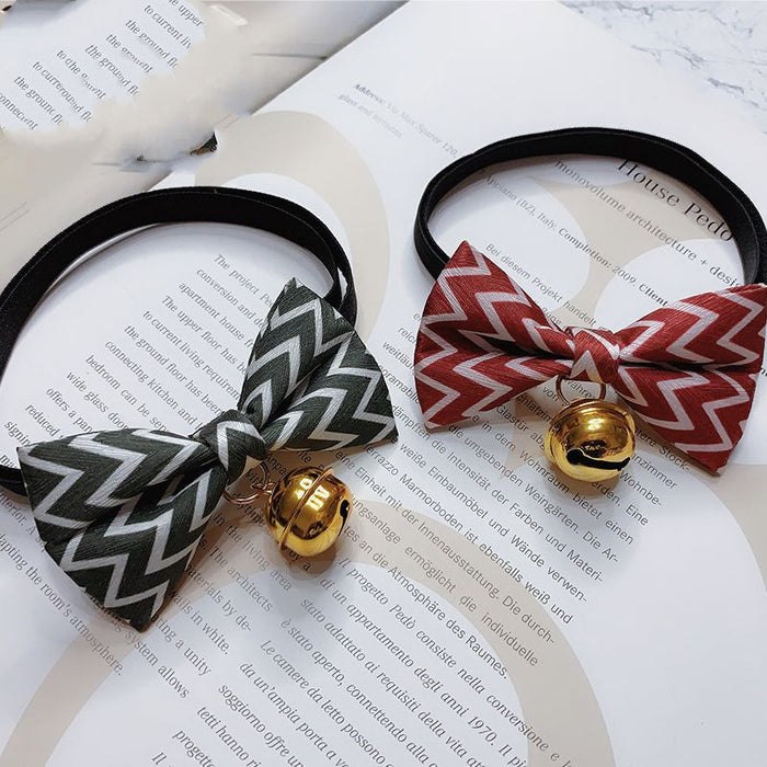 Pet Bow Tie Bell Collar AccessoryD