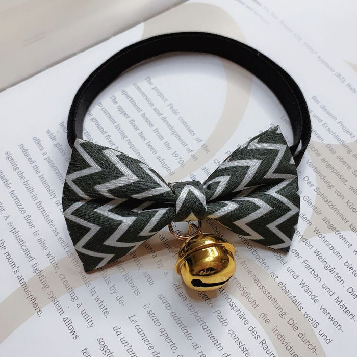 Pet Bow Tie Bell Collar AccessoryD