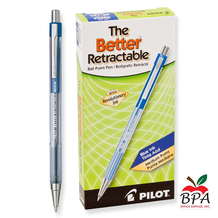 Pilot •  Bolígrafos Better Retractable - Med - (Dz - azul)
