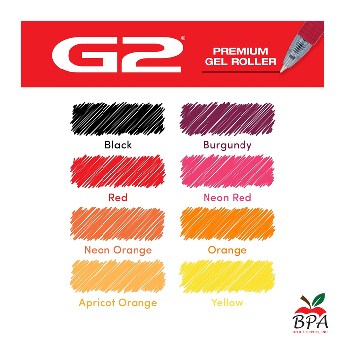Pilot •  Bolígrafos G2 - Gel Fine - Retractable (pk/8 - asst Energy colors)