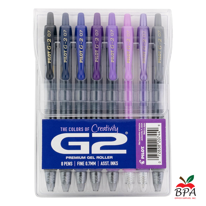 Pilot •  Bolígrafos G2 - Gel Fine - Retractable (pk/8 - asst purple colors)