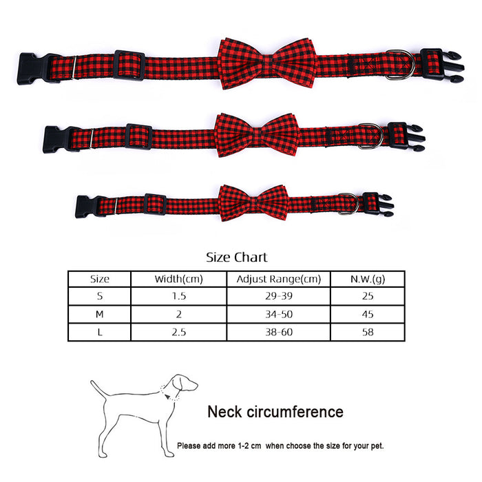 Plaid Pet Bow Tie Collar Accessory