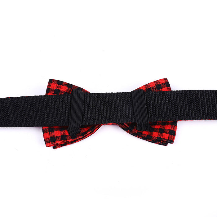 Plaid Pet Bow Tie Collar Accessory