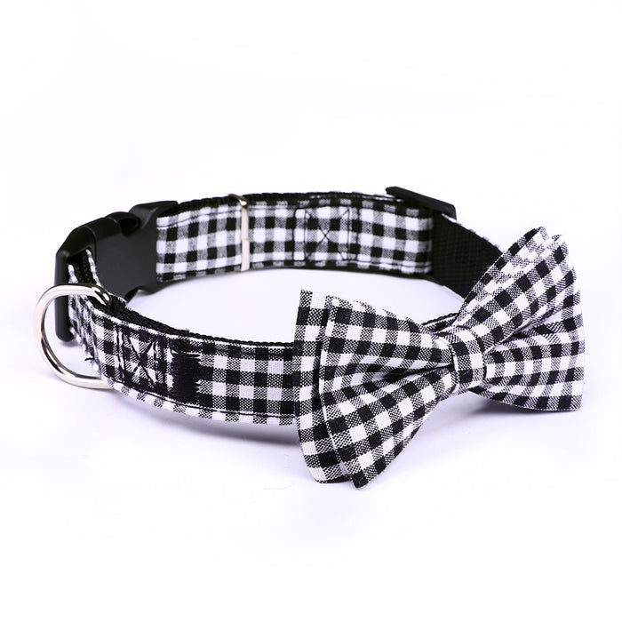 Plaid Pet Bow Tie Collar Accessory