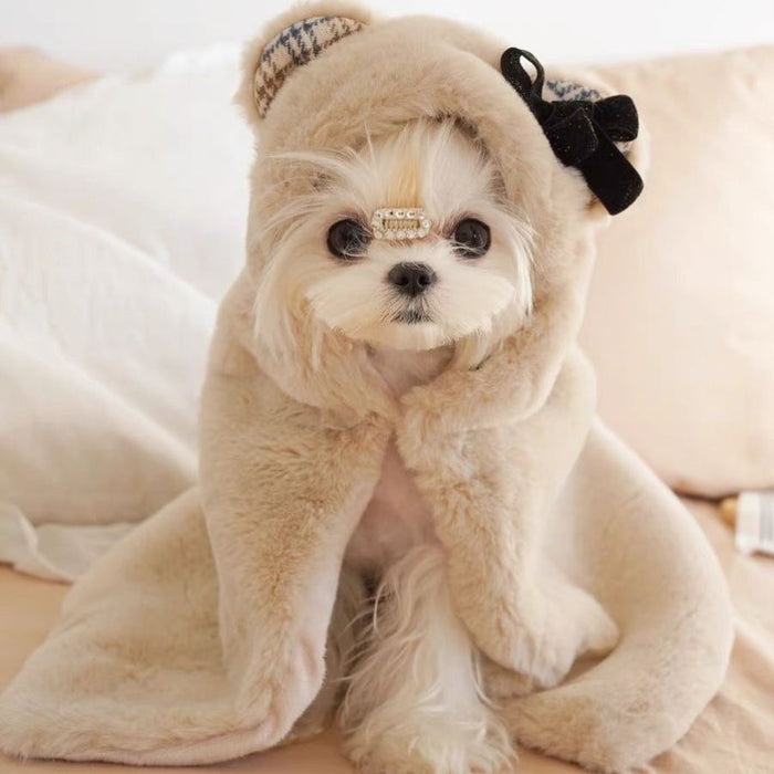 Plush Cloak Clothes Cute Bear Blanket Autumn And Winter Warm Pad