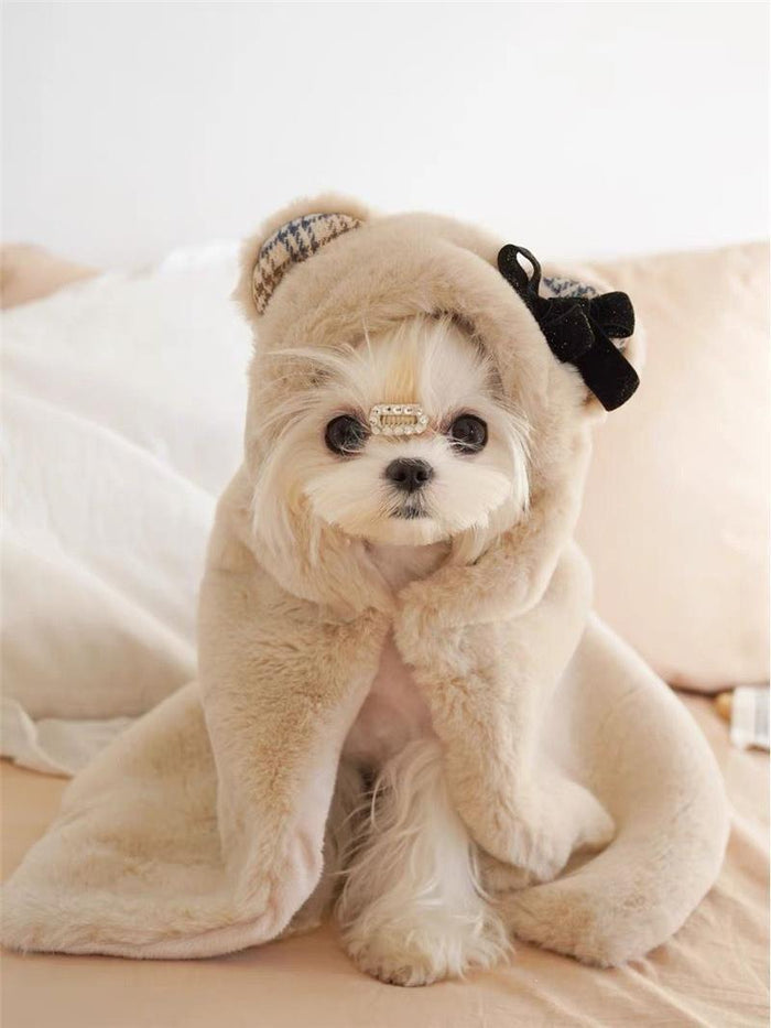 Plush Cloak Clothes Cute Bear Blanket Autumn And Winter Warm Pad