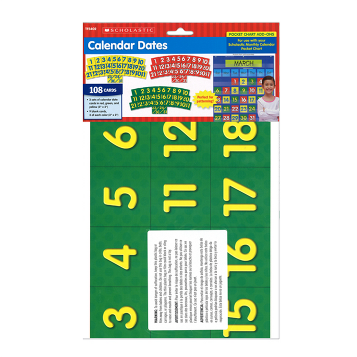 Scholastic  • Calendar Dates for Pocket Charts
