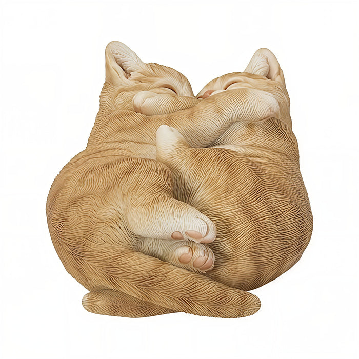 SLEEPING COUPLE CATS™ – ORANGE POLYRESIN STATUE – 87757-R