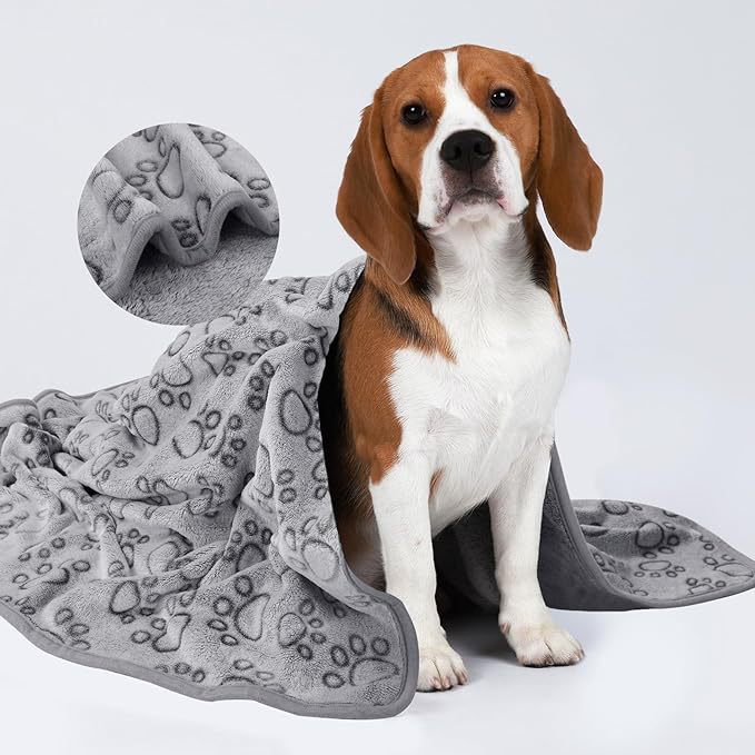 Soft High Quality Pet Blanket Grey Paw