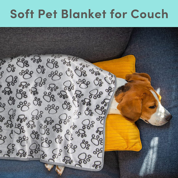 Soft High Quality Pet Blanket Grey Paw
